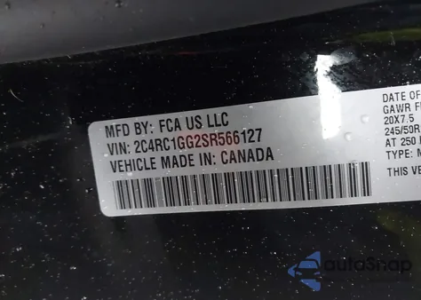 2025 Chrysler Pacifica Limited from USA, damaged, VIN 2C4RC1GG2SR566127